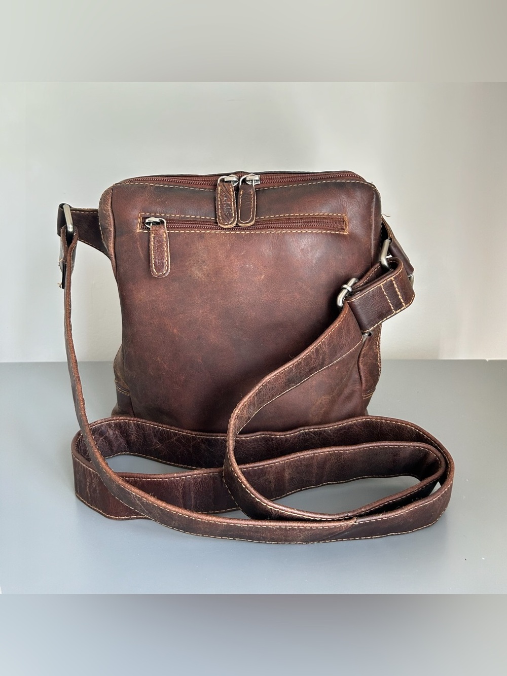 Adrian Klis Brown Leather Crossbody Bag